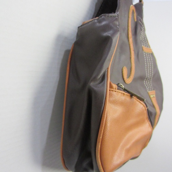 At Violin Purse Shoulder/Double Handle Brown Faux Leather - Picture 3 of 10